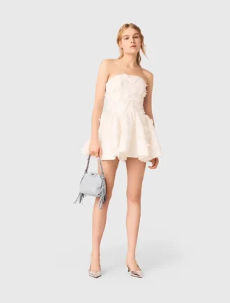 Abito bustier corto ricamato