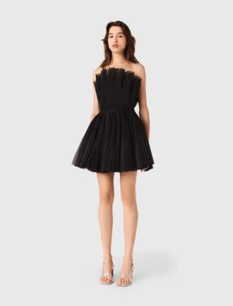 Abito bustier in tulle e organza