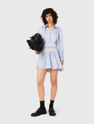 Abito camicia fluido con borchie
