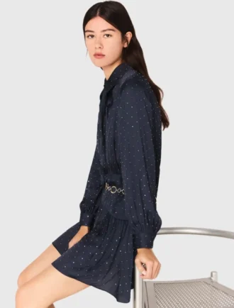Abito camicia fluido con borchie