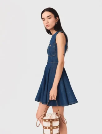 Abito corto svasato in denim Abito corto svasato in denim