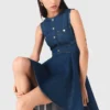 Abito corto svasato in denim Abito corto svasato in denim