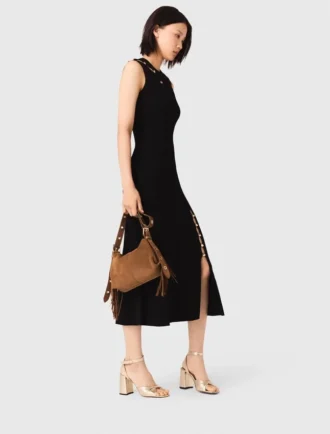 Sandali con tacco in pelle metallizzata