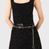 Abito lungo in maglia con strass