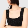 Abito lungo in maglia con strass