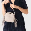 Abito midi con volant metallizzati