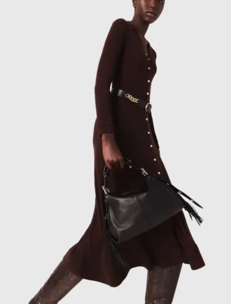 Abito midi in maglia con bottoni