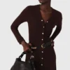 Abito midi in maglia con bottoni