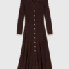 Abito midi in maglia con bottoni