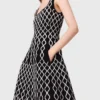 Abito midi in maglia jacquard