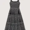 Abito midi in maglia jacquard