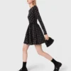 Abito skater con perle e strass Abito skater con perle e strass