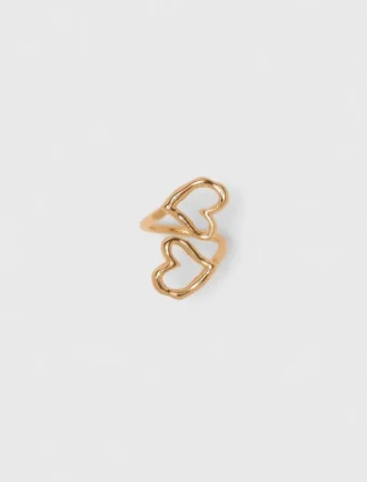 Anello a forma di cuore con doppia placcatura in oro Anello a forma di cuore con doppia placcatura in oro