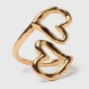 Anello a forma di cuore con doppia placcatura in oro Anello a forma di cuore con doppia placcatura in oro