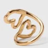 Anello a forma di cuore con doppia placcatura in oro Anello a forma di cuore con doppia placcatura in oro