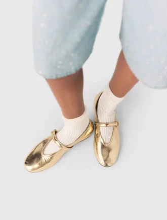 Ballerine in pelle metallizzata