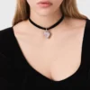 Body in velluto con dettagli a corsetto