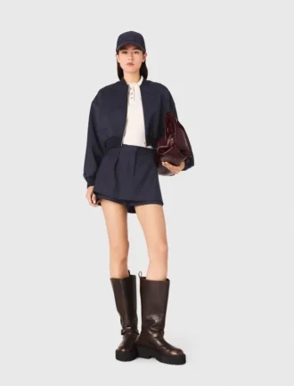 Bomber in misto lana con zip