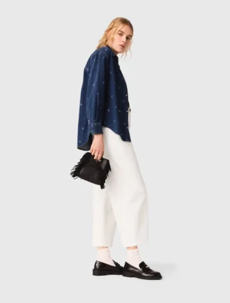 Borsa in pelle con tracolla a catena