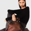 Borsa mini in pelle con borchie Miss M