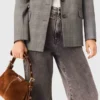 Borsa Miss M Mini in pelle scamosciata con impunture Borsa Miss M Mini in pelle scamosciata con impunture