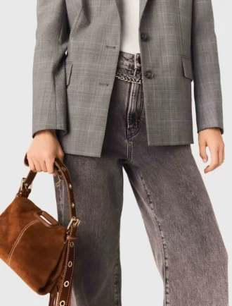 Borsa Miss M Mini in pelle scamosciata con impunture Borsa Miss M Mini in pelle scamosciata con impunture