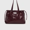 Borsa tote M in pelle craquelé