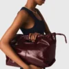 Borsa tote M in pelle craquelé