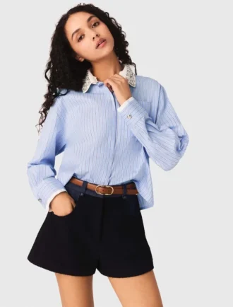 Camicia con colletto gioiello rimovibile