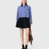 Camicia con colletto rimovibile con strass