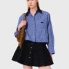 Camicia con colletto rimovibile con strass