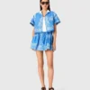 Camicia con colletto stampato a contrasto