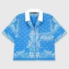 Camicia con colletto stampato a contrasto