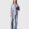 Camicia con fiocco a righe