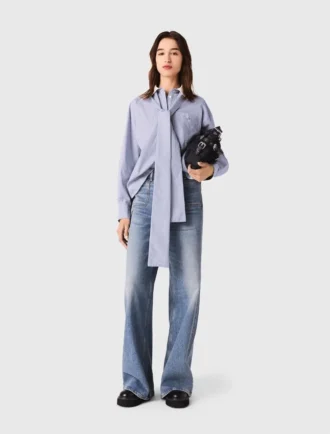 Camicia con fiocco a righe
