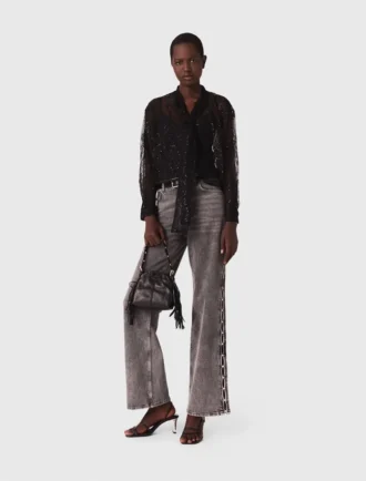Camicia con fiocco in pizzo