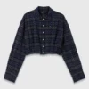Camicia corta a quadri con strass Camicia corta a quadri con strass