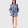 Camicia corta a righe ricamata Camicia corta a righe ricamata