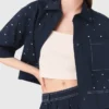 Camicia corta con borchie