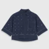 Camicia corta con borchie