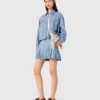 Camicia corta in denim con strass Camicia corta in denim con strass