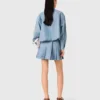 Camicia corta in denim con strass Camicia corta in denim con strass