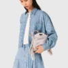 Camicia corta in denim con strass Camicia corta in denim con strass