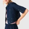 Camicia corta in denim ricamata Camicia corta in denim ricamata