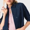 Camicia corta in denim ricamata Camicia corta in denim ricamata