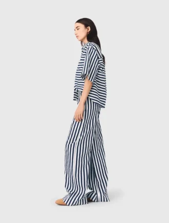 Camicia corta in misto lino