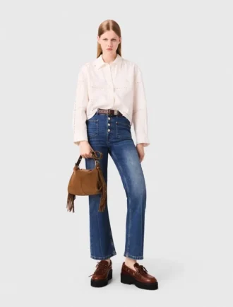 Camicia corta ricamata