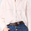 Camicia corta ricamata