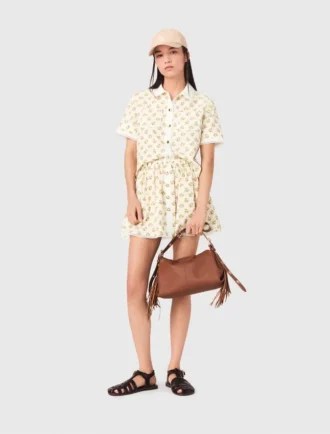 Camicia fantasia con bordi in croquet