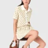Camicia fantasia con bordi in croquet